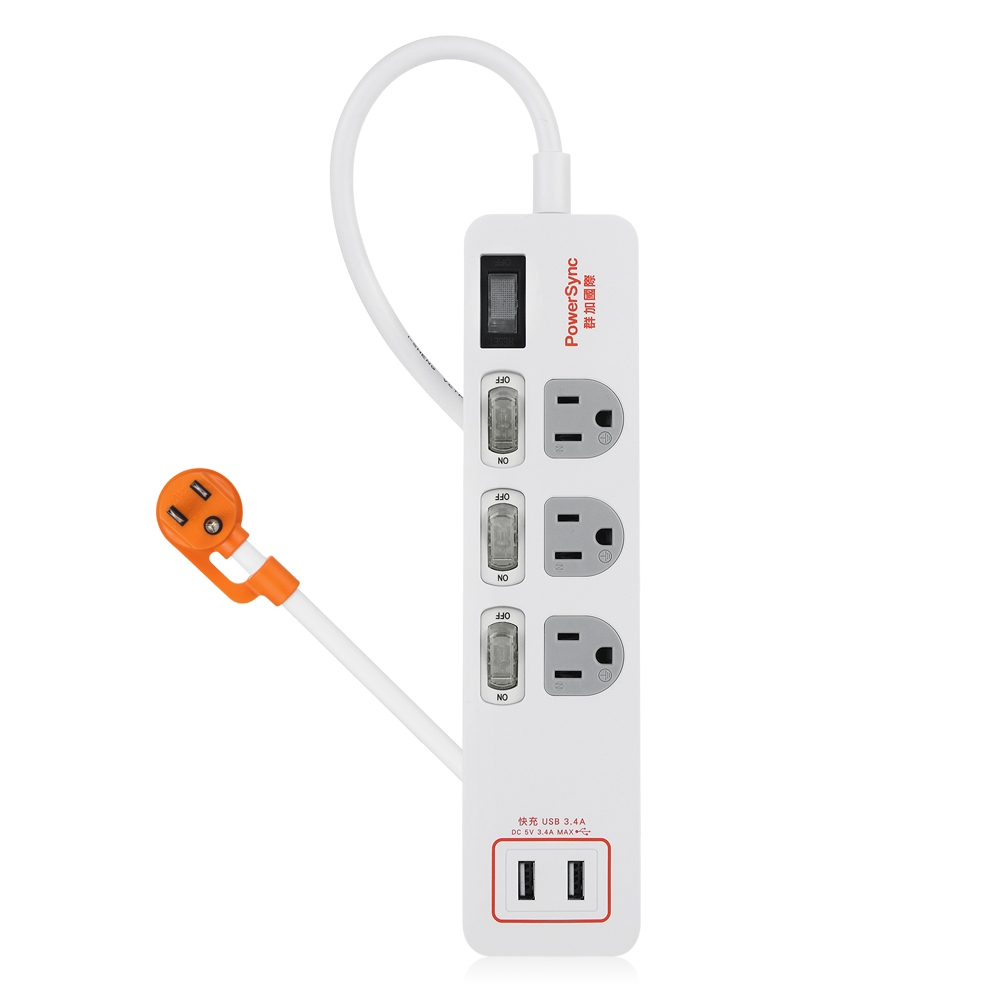 延長線推薦＿【PowerSync 群加】4 開 3 插延長線